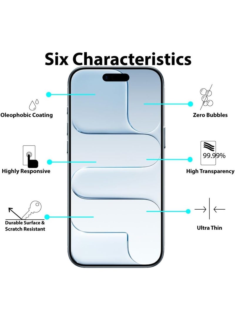 أكاليكس واقي شاشة لهاتف iPhone 17 Air، شاشة من الزجاج المقوى 9H، مقاوم للكسر، زجاج شفاف عالي الوضوح، مناسب لهاتف iPhone 17 Air. - Image 2